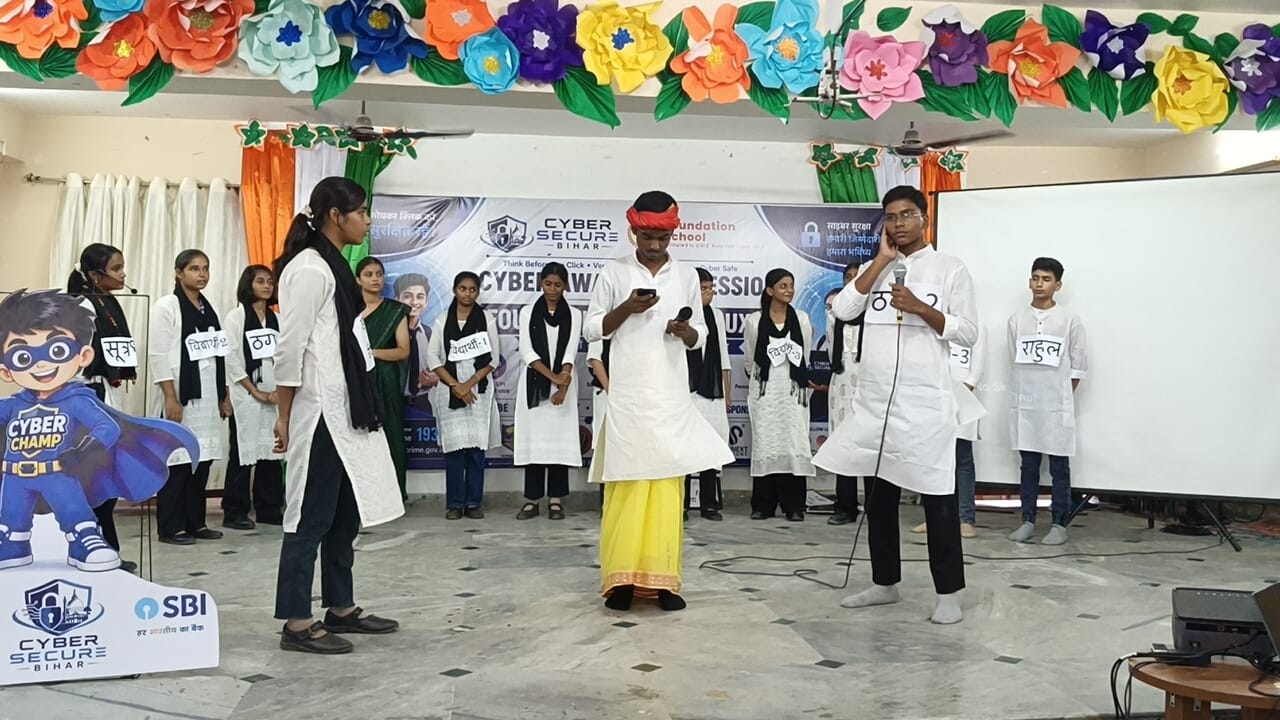 Students Presenting Educational Skit on Cyber Safety